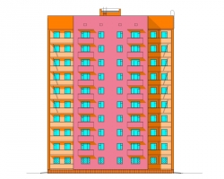 Проект №2-59 "10-ти этажный жилой дом в г. Астана"